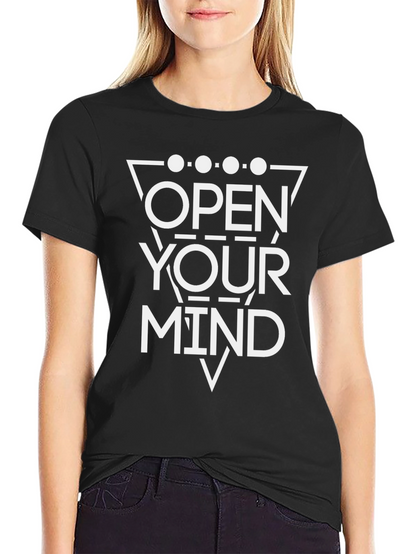 Open Your Mind Graphic T-Shirt - Black Cotton Tee