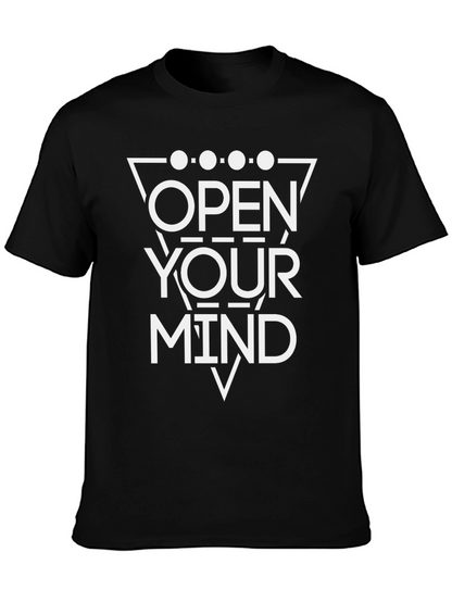 Open Your Mind Graphic T-Shirt - Black Cotton Tee