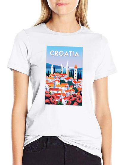 Croatia Travel Poster Graphic T-Shirt