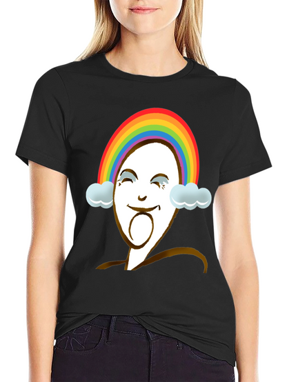 Rainbow Face Graphic Tee - Unique Design