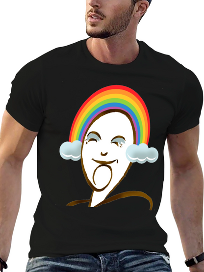 Rainbow Face Graphic Tee - Unique Design