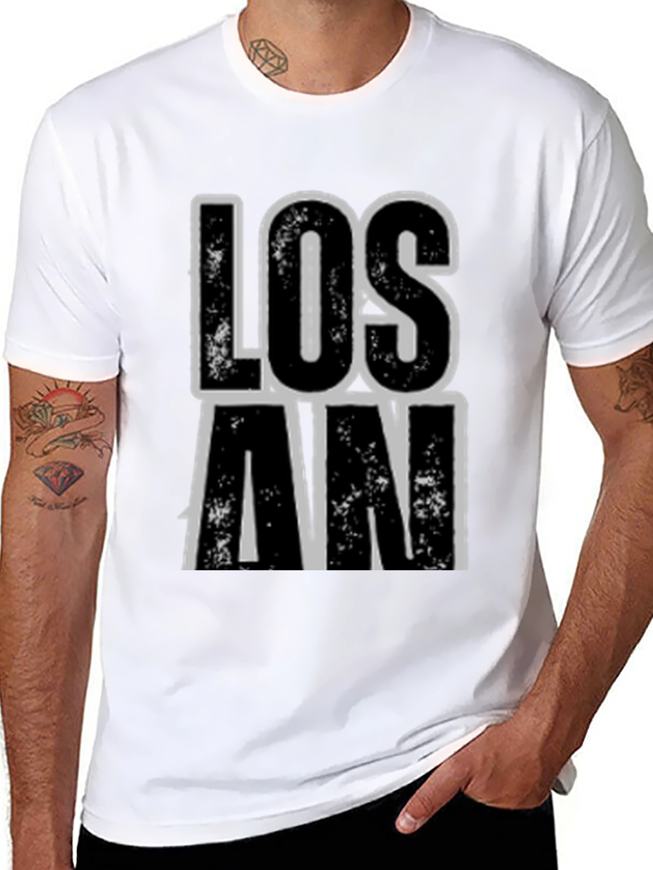 Los An Graphic Print Black T-Shirt