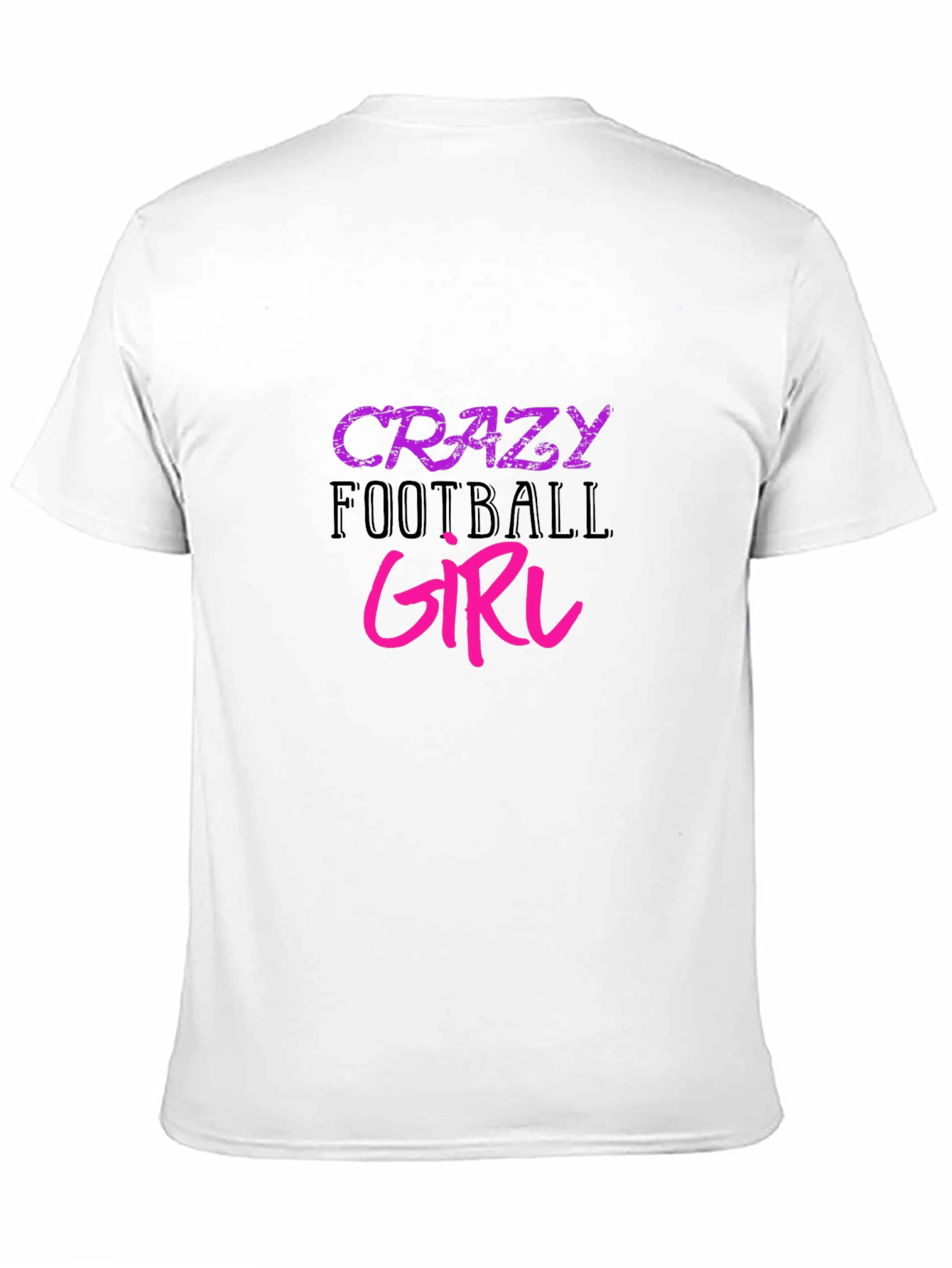 Crazy Football Girl Graphic Tee - Black Cotton T-Shirt