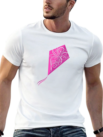 Black Tee with Pink Kite Graphic