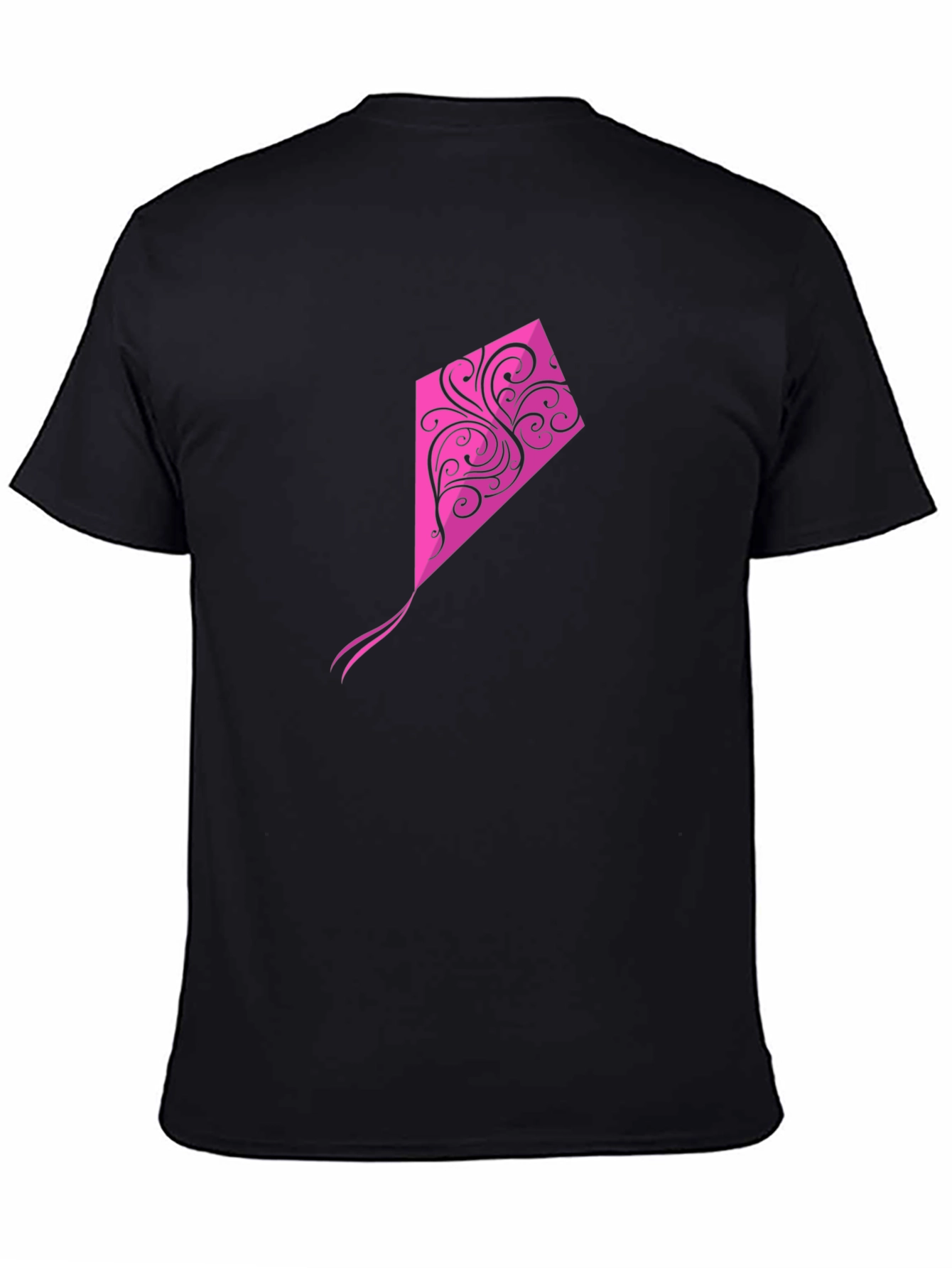 Black Tee with Pink Kite Graphic