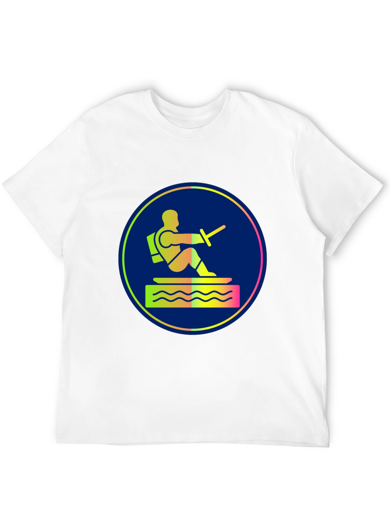 Water Ski Diver Graphic Tee - Black Cotton