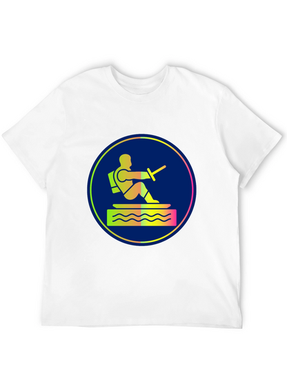 Water Ski Diver Graphic Tee - Black Cotton