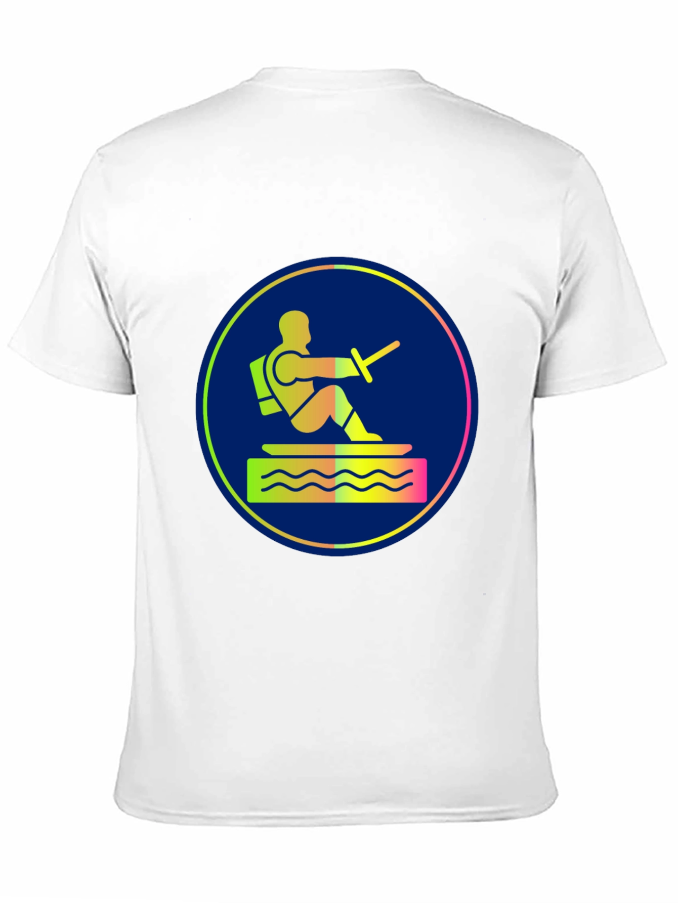 Water Ski Diver Graphic Tee - Black Cotton