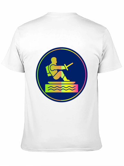 Water Ski Diver Graphic Tee - Black Cotton