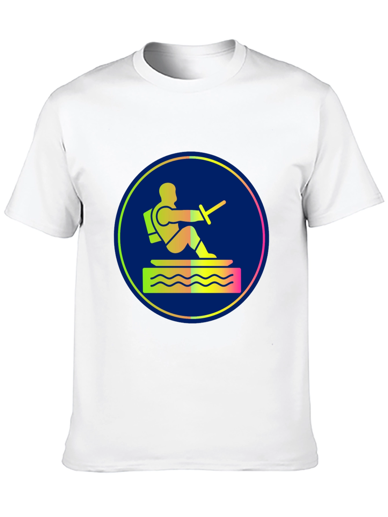 Water Ski Diver Graphic Tee - Black Cotton