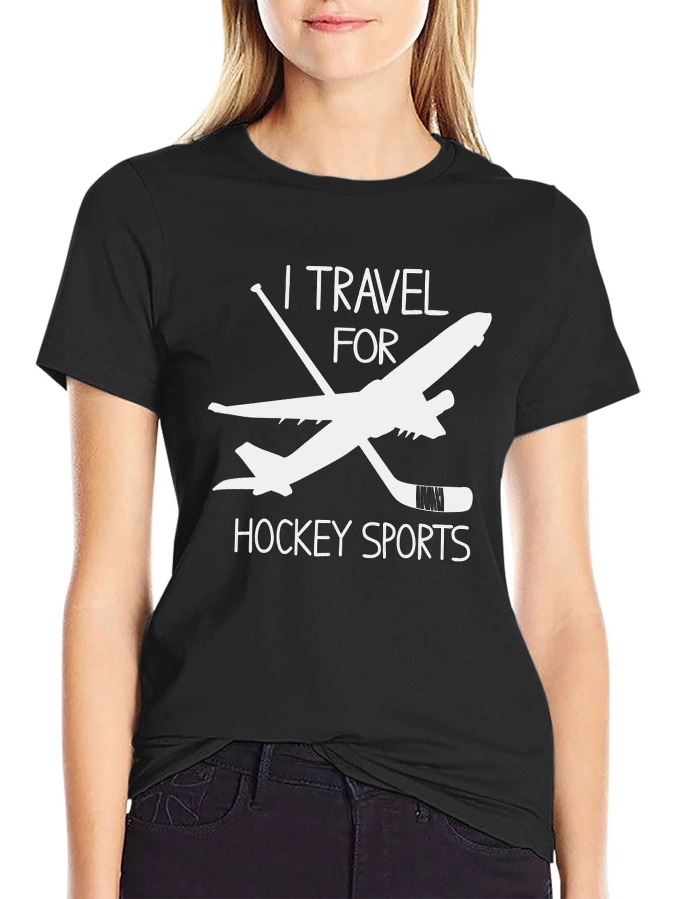 I Travel for Hockey Sports Graphic Tee