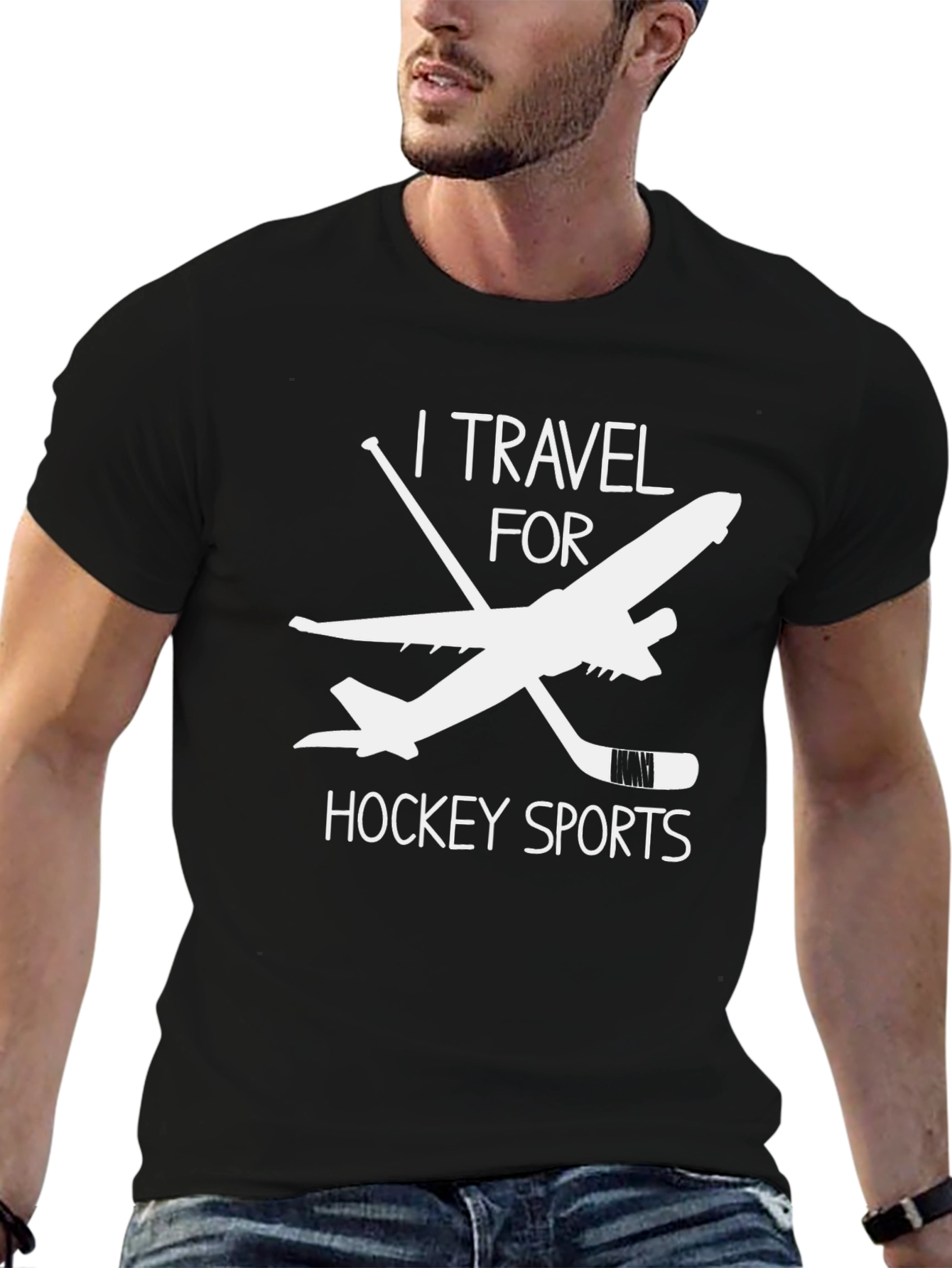 I Travel for Hockey Sports Graphic Tee