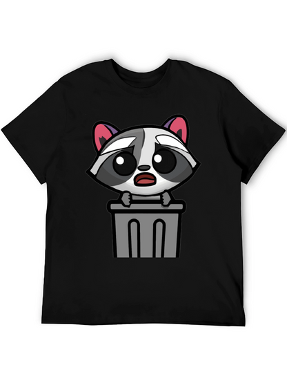 Cute Raccoon in Trash T-Shirt - Unisex Black Tee