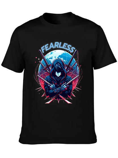 Fearless Anime Ninja Graphic T-Shirt