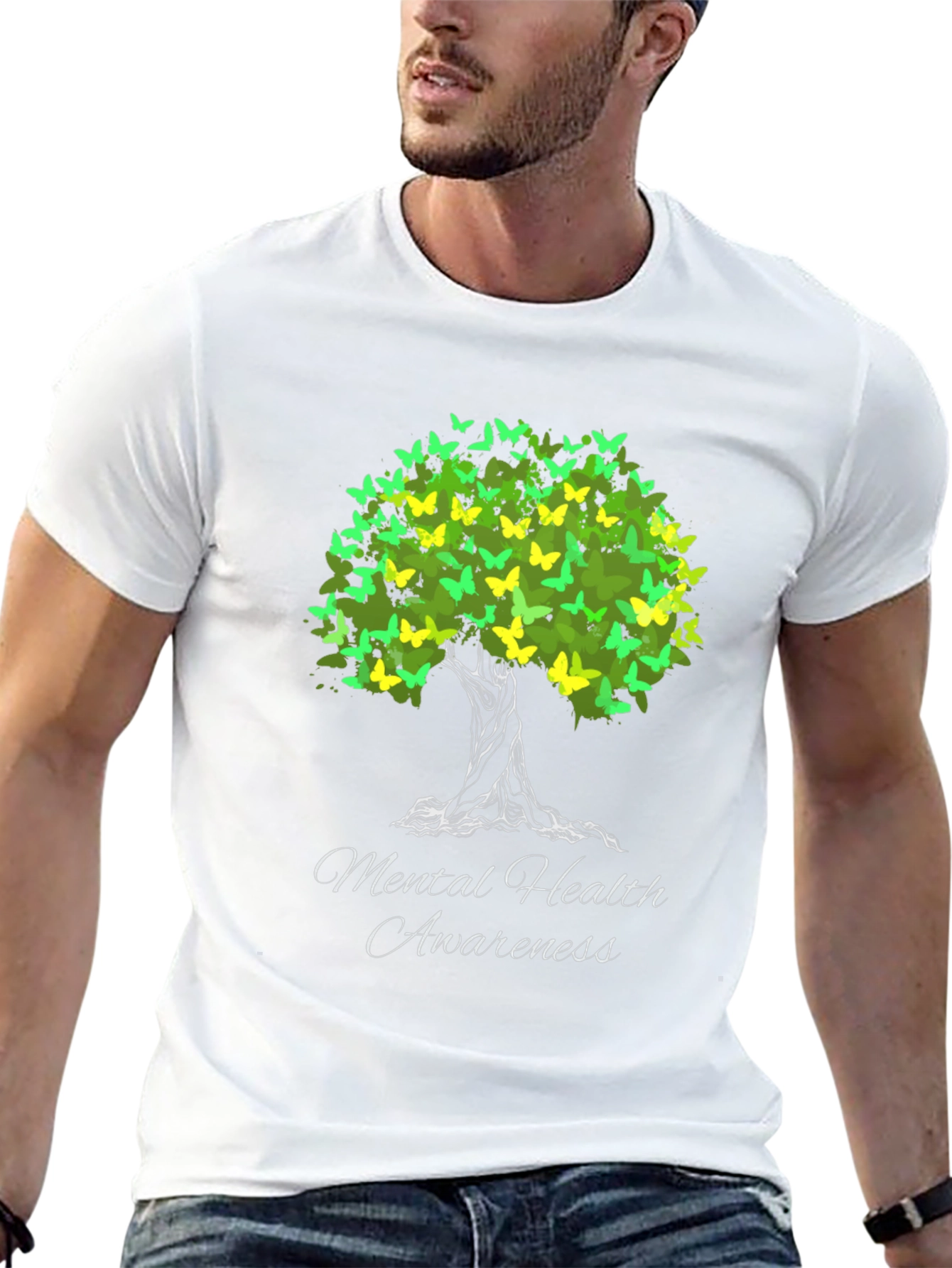 Mental Health Awareness Butterfly Tree T-Shirt