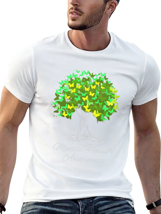 Mental Health Awareness Butterfly Tree T-Shirt