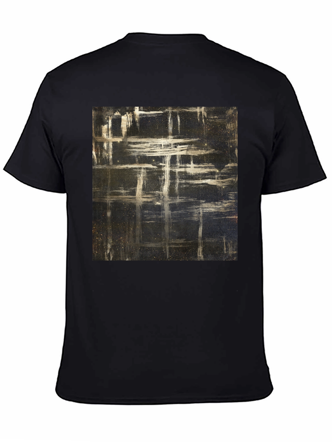 Abstract Grid Graphic T-Shirt - Black