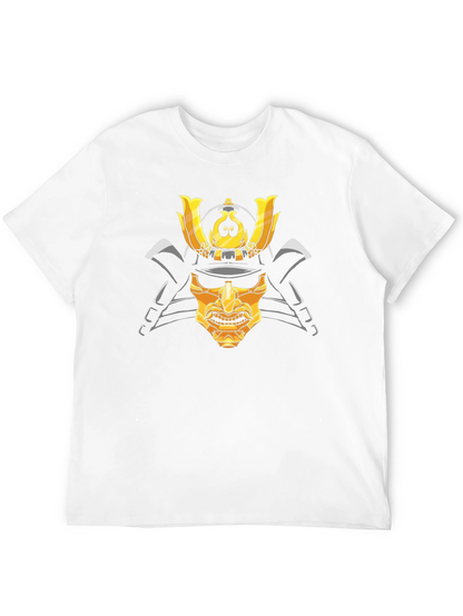 Samurai Mask Graphic T-Shirt - Black Cotton Tee