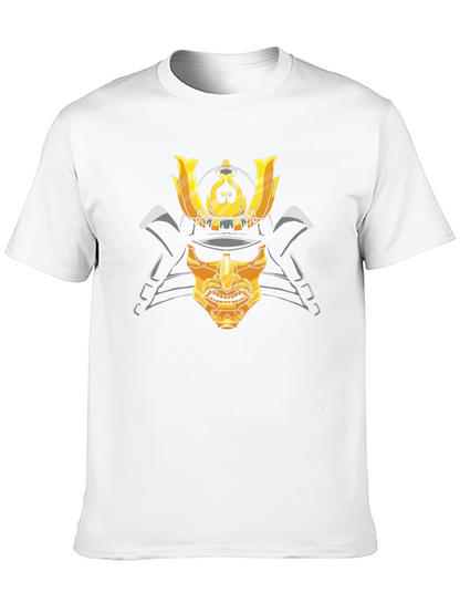Samurai Mask Graphic T-Shirt - Black Cotton Tee