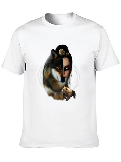 Wolf & Bear Graphic Tee - Unisex Black T-Shirt