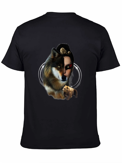 Wolf & Bear Graphic Tee - Unisex Black T-Shirt
