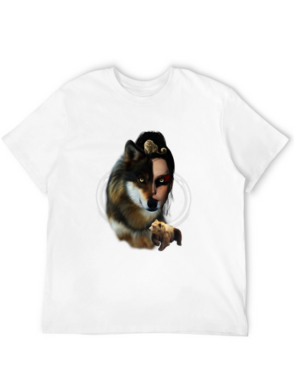 Wolf & Bear Graphic Tee - Unisex Black T-Shirt