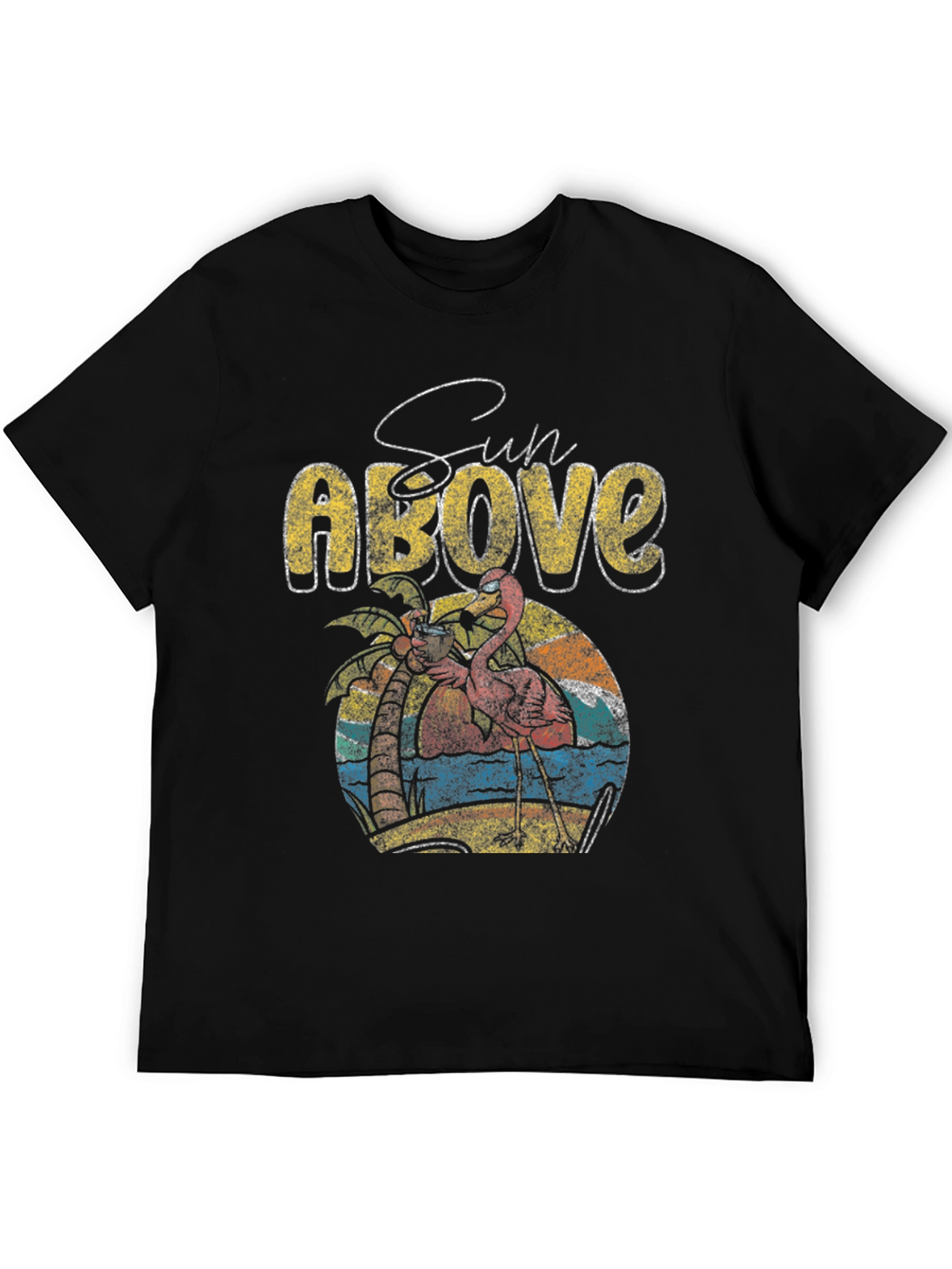 Sun Above Flamingo Graphic T-Shirt