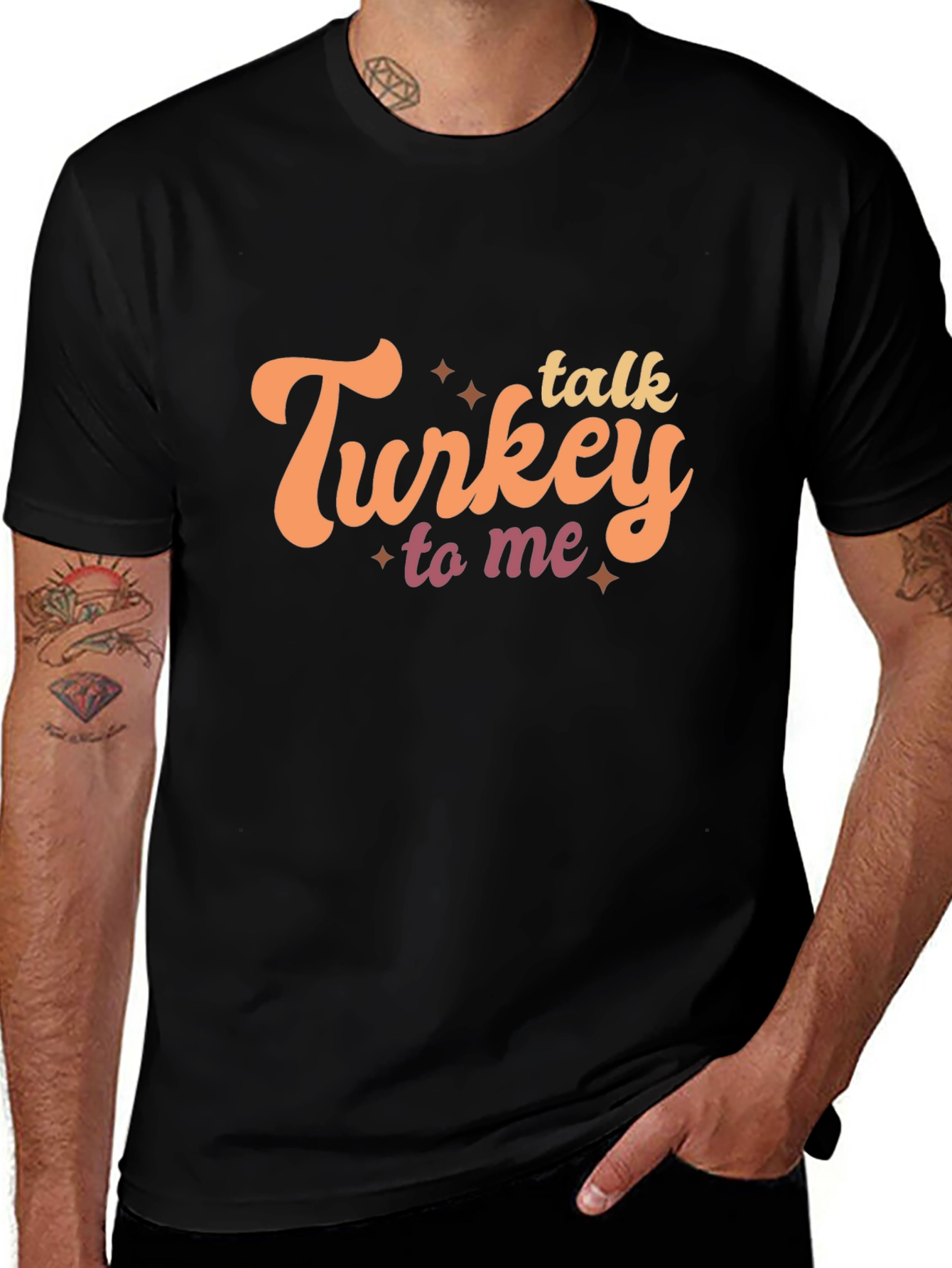 Talk Turkey To Me Black Graphic Tee