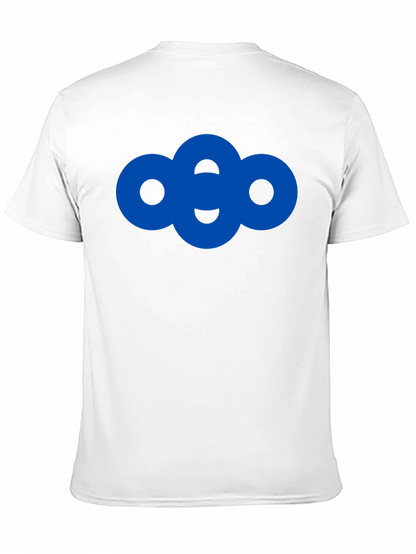 Modern Blue Circle Graphic Black T-Shirt