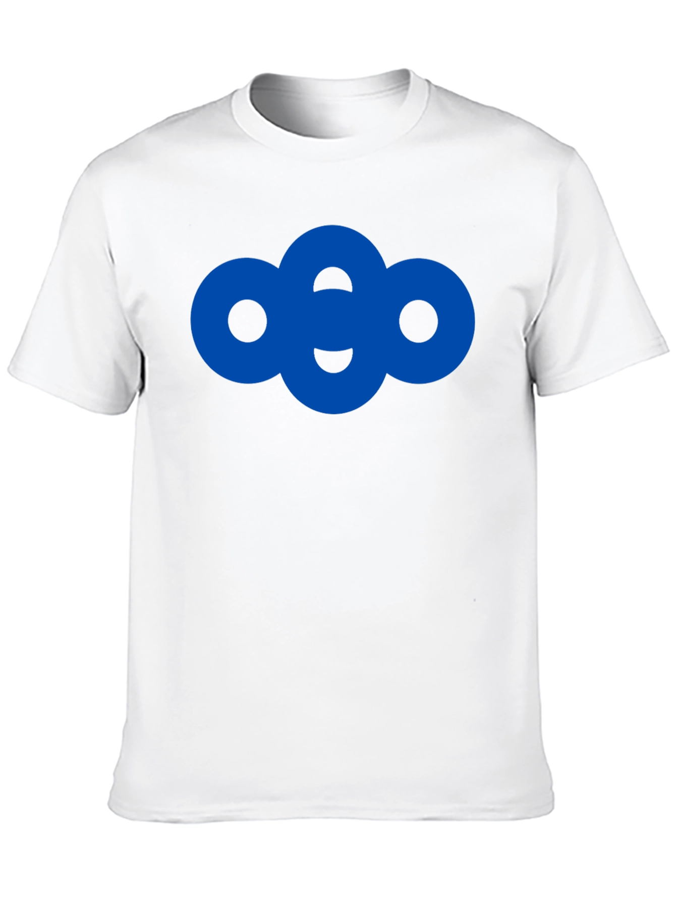 Modern Blue Circle Graphic Black T-Shirt