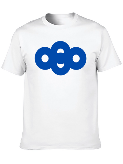Modern Blue Circle Graphic Black T-Shirt
