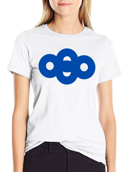 Modern Blue Circle Graphic Black T-Shirt