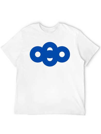 Modern Blue Circle Graphic Black T-Shirt