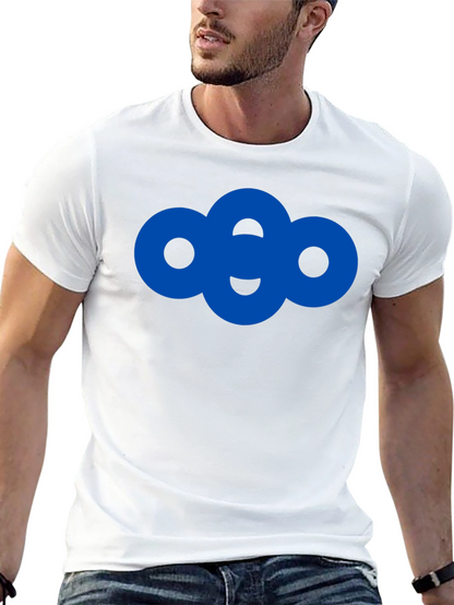 Modern Blue Circle Graphic Black T-Shirt