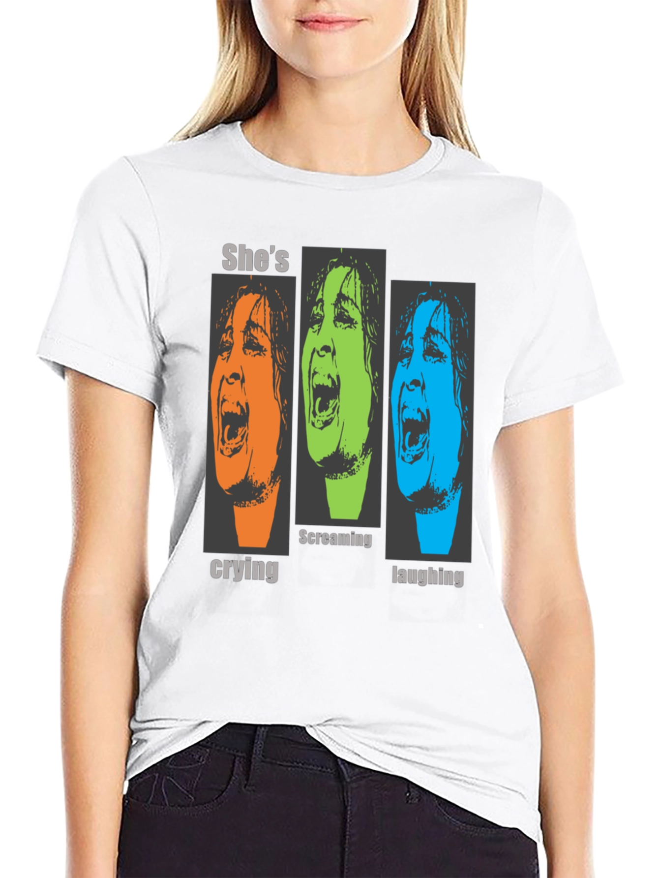 Shes Crying Screaming Laughing Graphic T-Shirt