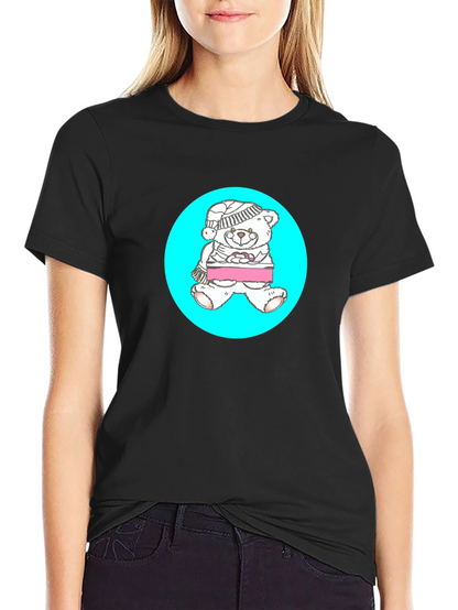 Teddy Bear Graphic Tee - Black Casual Shirt