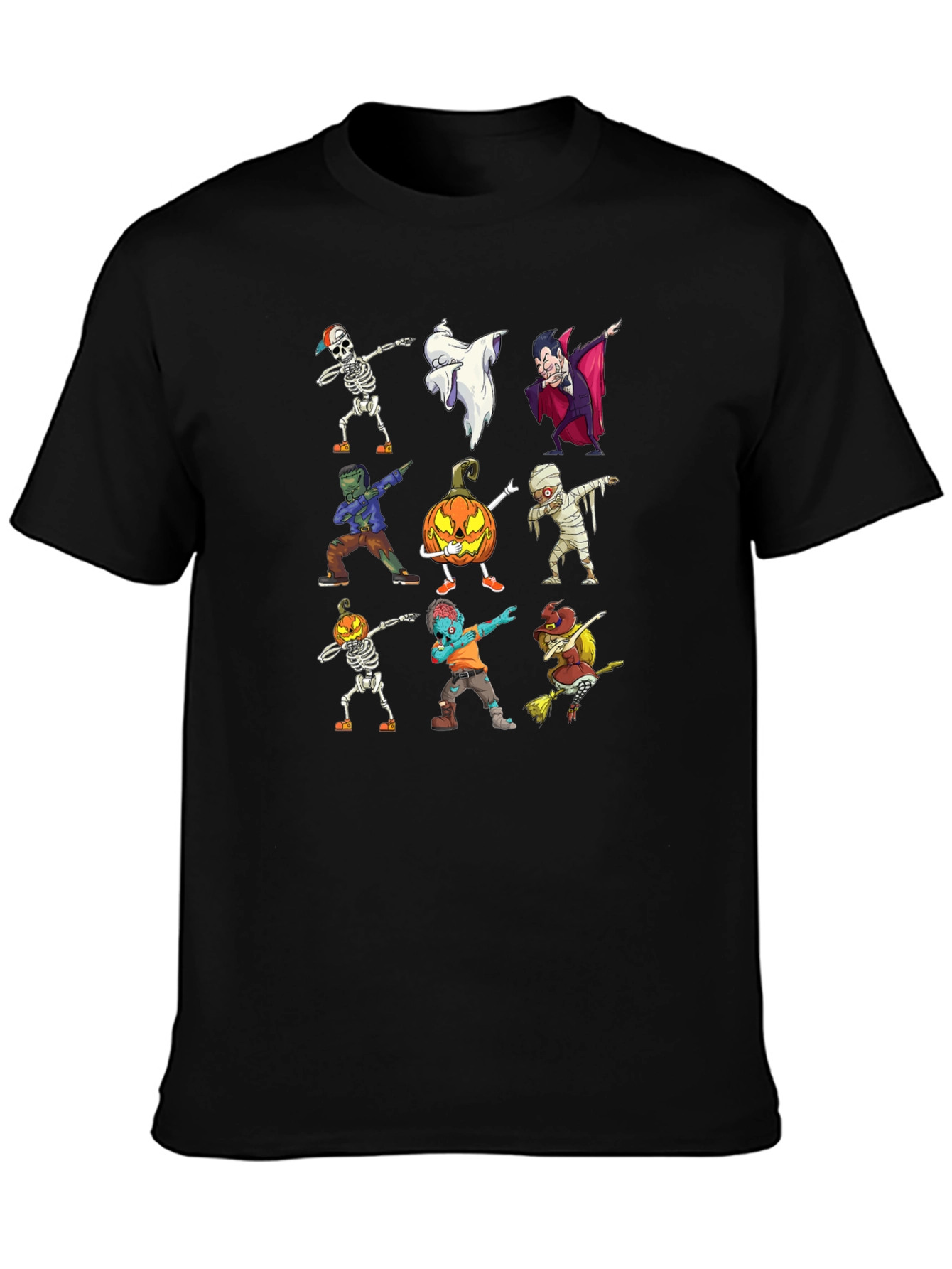 Halloween Dabbing Character Black T-Shirt
