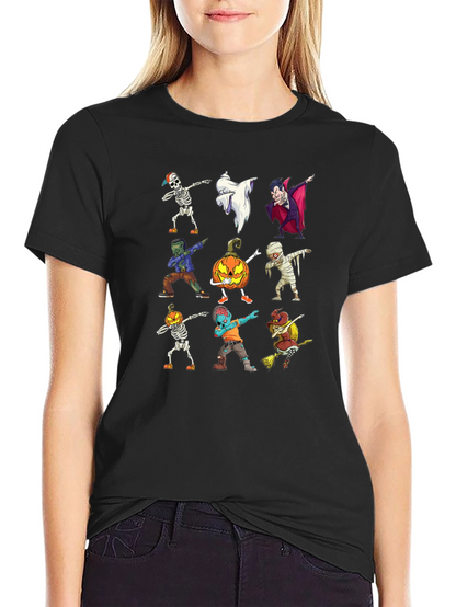Halloween Dabbing Character Black T-Shirt