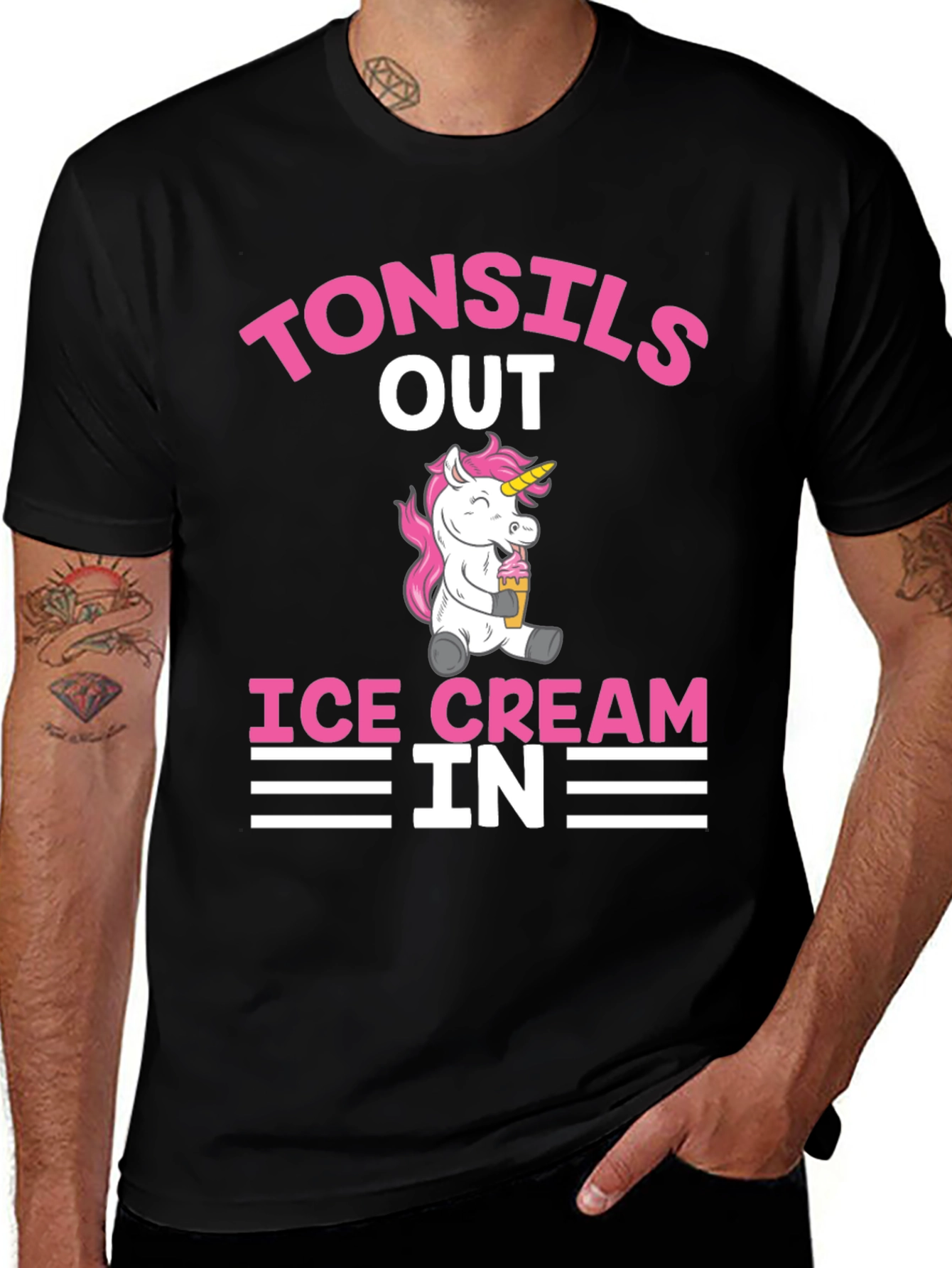 Tonsils Out Ice Cream In Funny Graphic Tee