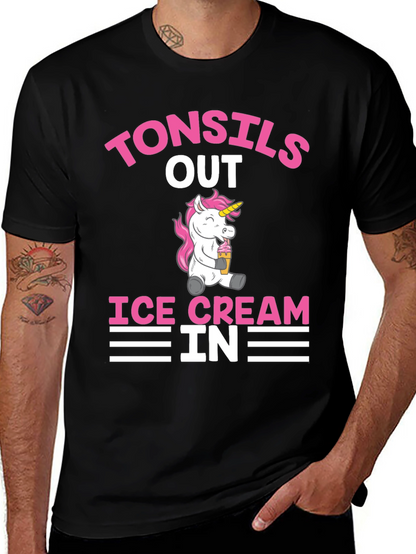 Tonsils Out Ice Cream In Funny Graphic Tee