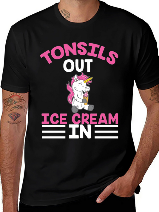 Tonsils Out Ice Cream In Funny Graphic Tee