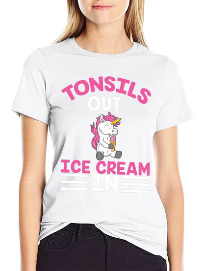 Tonsils Out Ice Cream In Funny Graphic Tee