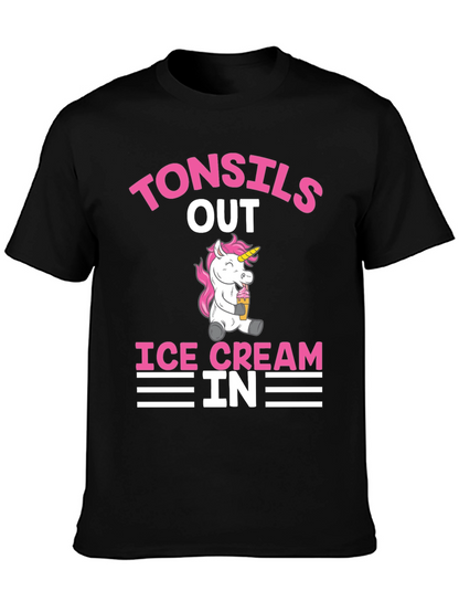 Tonsils Out Ice Cream In Funny Graphic Tee
