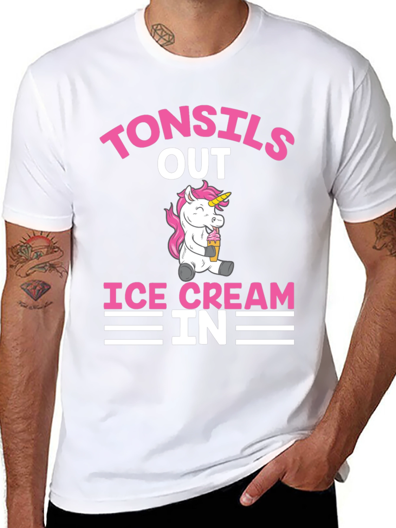 Tonsils Out Ice Cream In Funny Graphic Tee