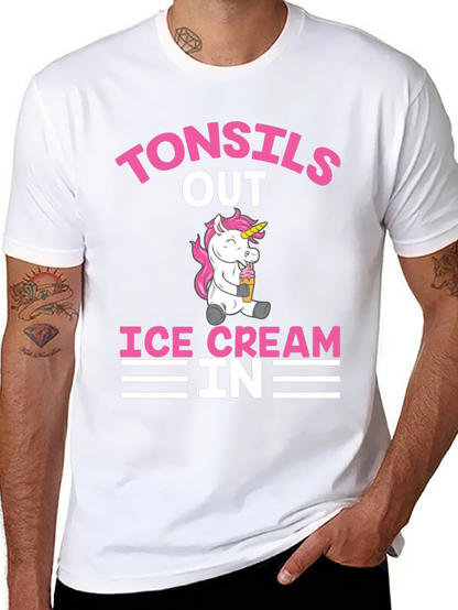 Tonsils Out Ice Cream In Funny Graphic Tee