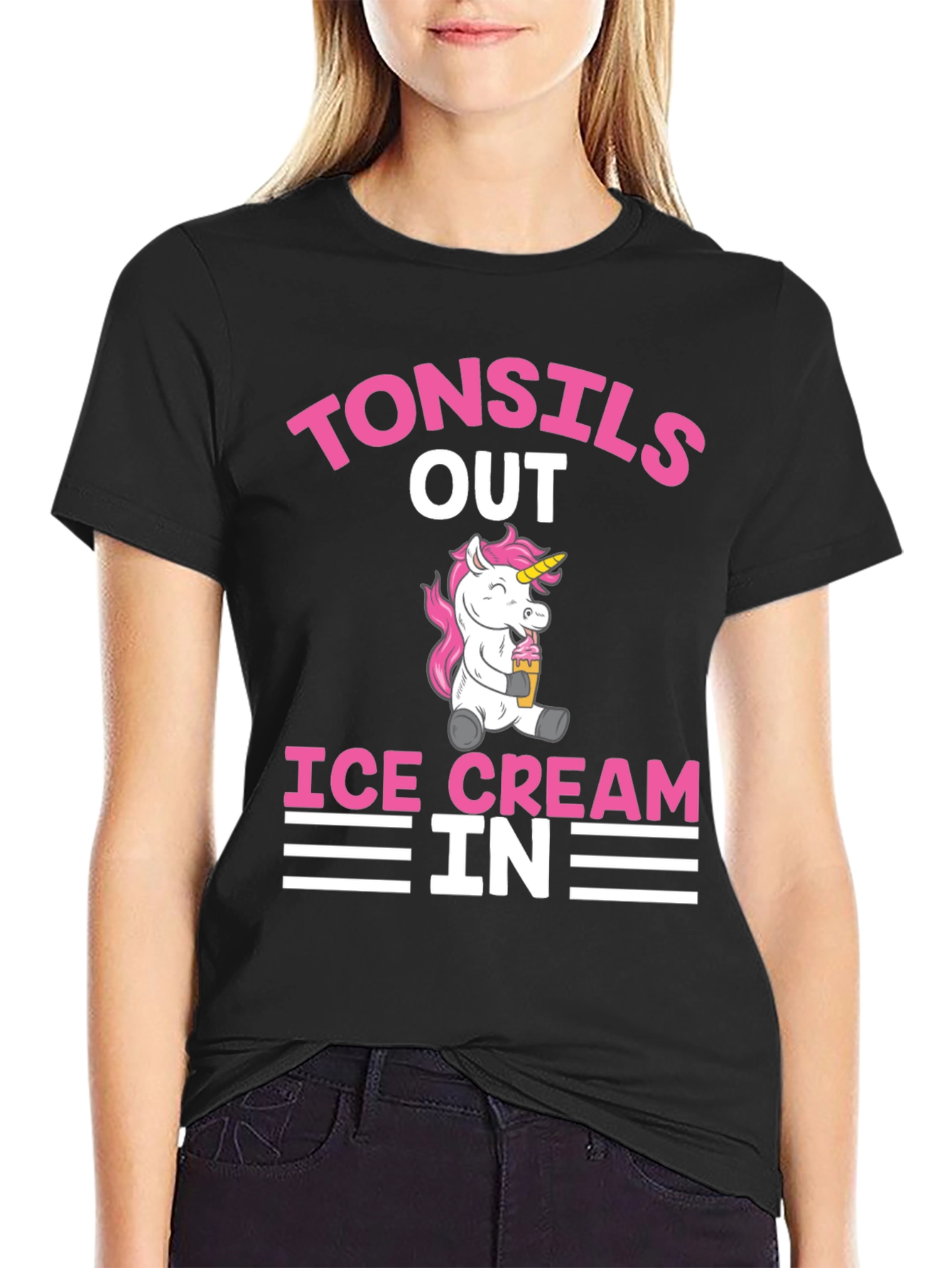 Tonsils Out Ice Cream In Funny Graphic Tee