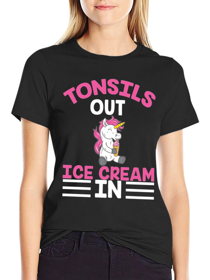 Tonsils Out Ice Cream In Funny Graphic Tee