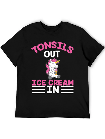 Tonsils Out Ice Cream In Funny Graphic Tee