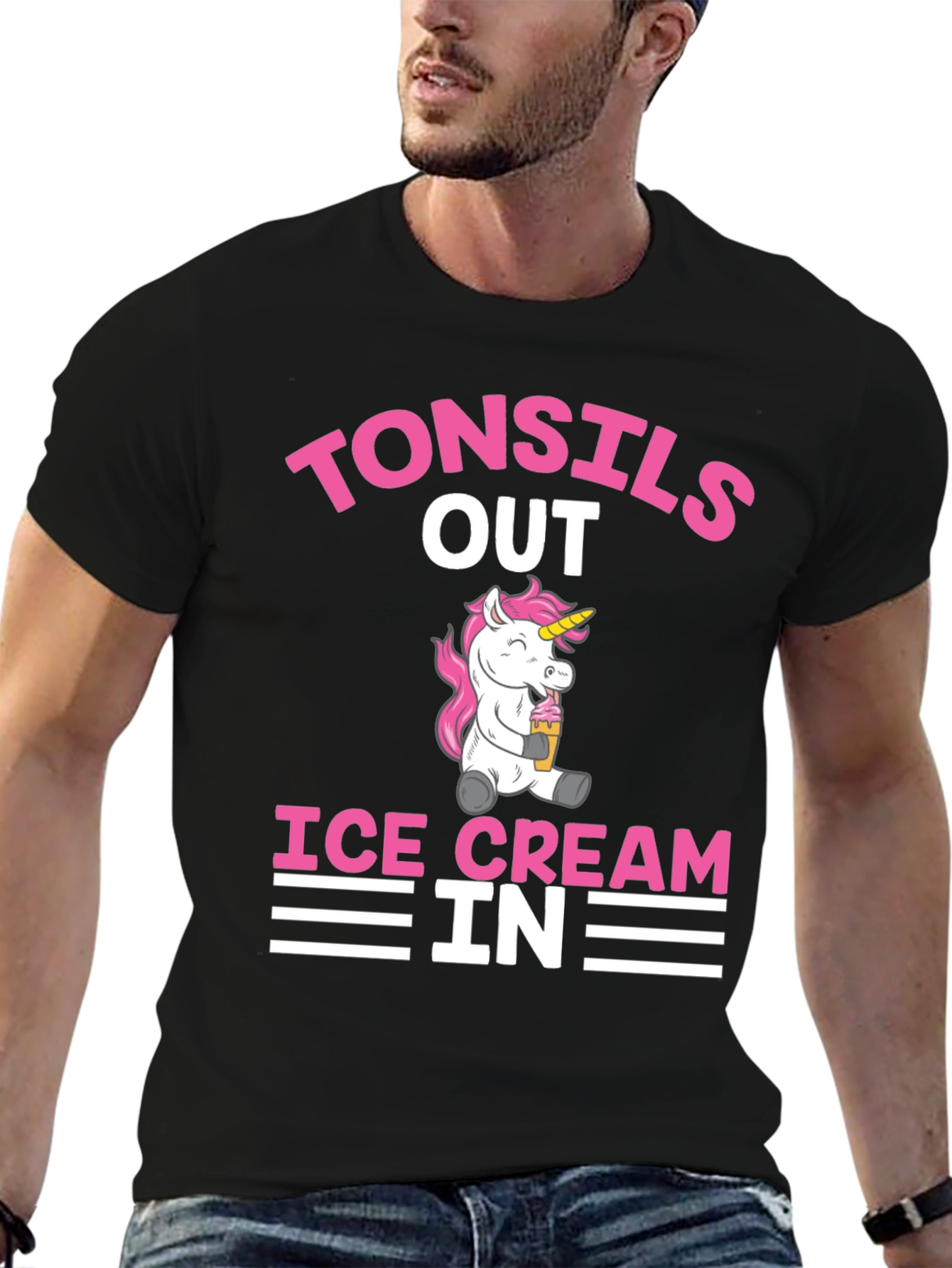 Tonsils Out Ice Cream In Funny Graphic Tee