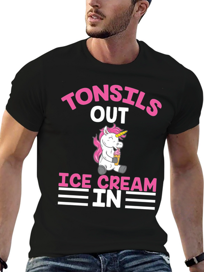 Tonsils Out Ice Cream In Funny Graphic Tee
